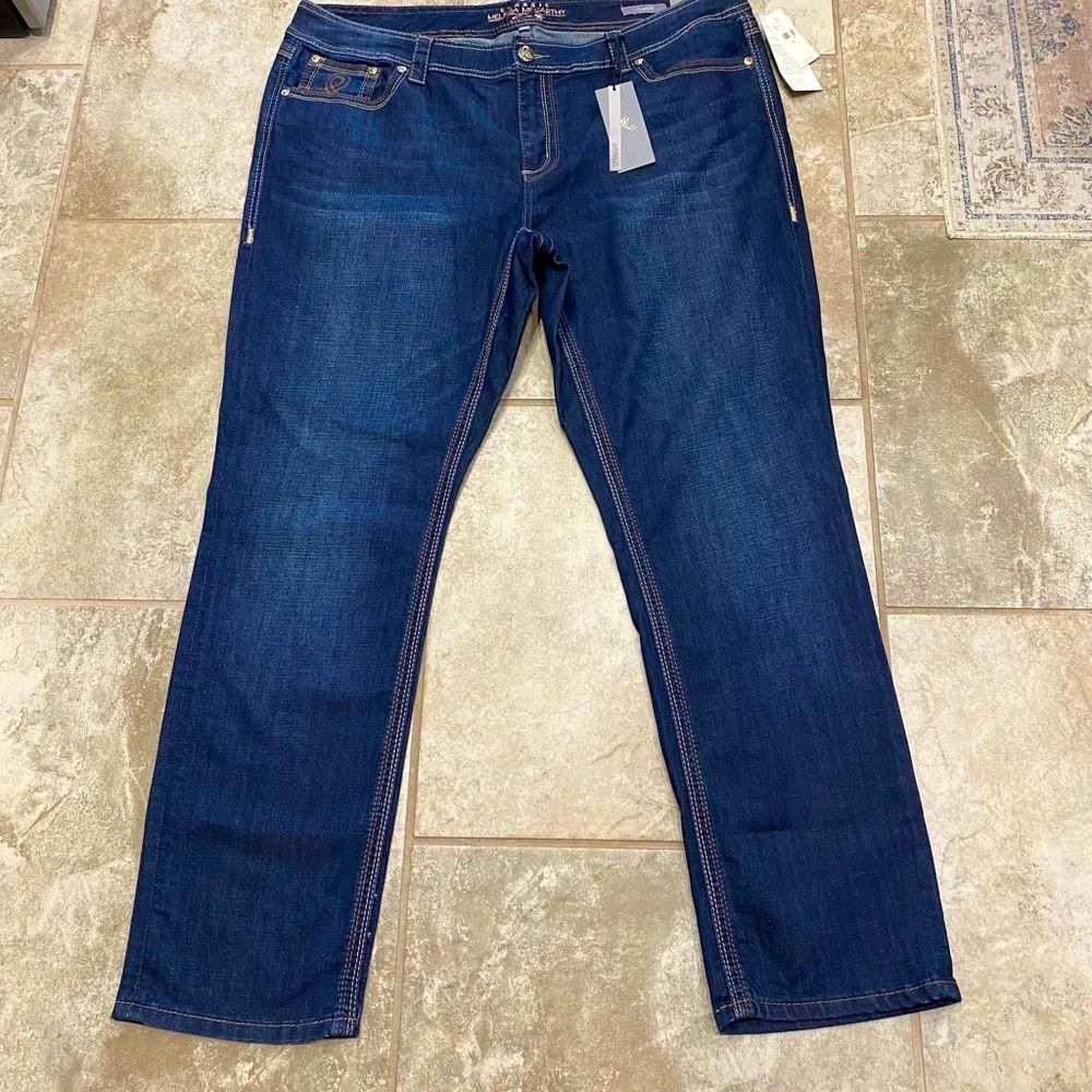Seven7 Dark Blue Straight Leg Jeans NWT